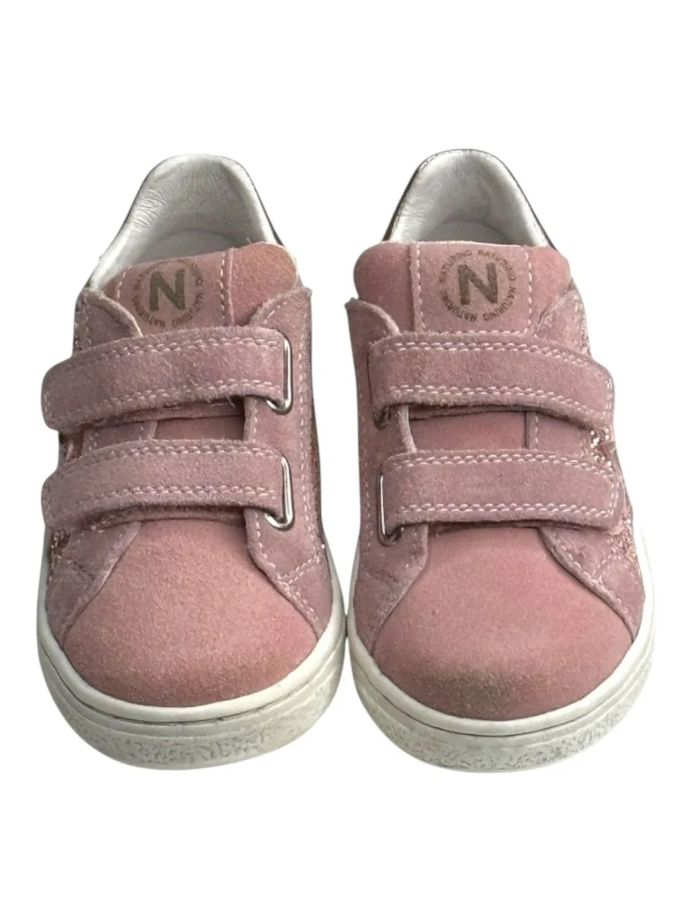 Naturino ★ Pinn VL Glitter Star Italian Suede Sneaker ★ Pink ★ Toddler 8M 25 ★